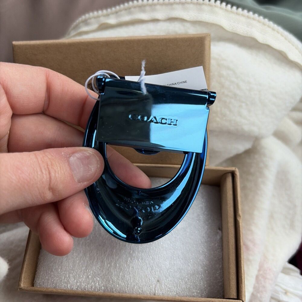 Coach Sculpted Signature Belt Buckle, Style#CE864 V4W, Color Anodized Blue - Picture 6 of 7